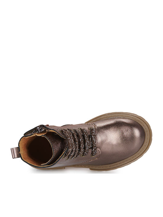 Kids Boots with Zipper Gold