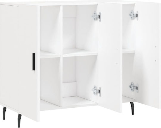Мебели за съхранение дървен Бял 90x34x80см