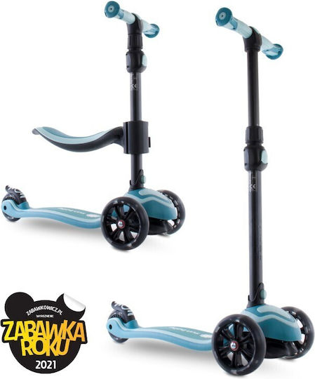 Sun Baby Scuter Copii Pliabil Flash 3 Roți Cu Iluminare LED Pentru 3+ Ani Albastru Deschis