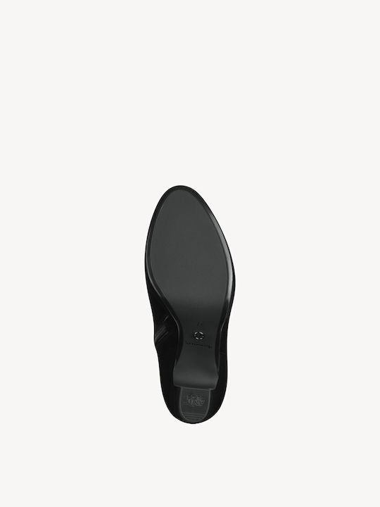 Wildleder Damen Chelsea Stiefeletten mit hohem Absatz Schwarz