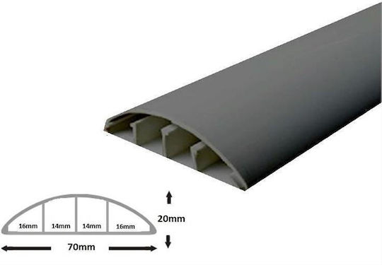 Dabler Kabelkanal mit Aufkleber Boden aus Kunststoff Gray