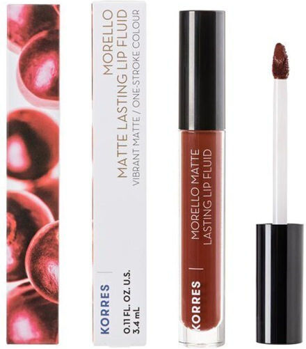 Korres Morello Matte Lasting Lip Fluid Дълготраен Течен Червило Мат 60 кестен 3.4мл
