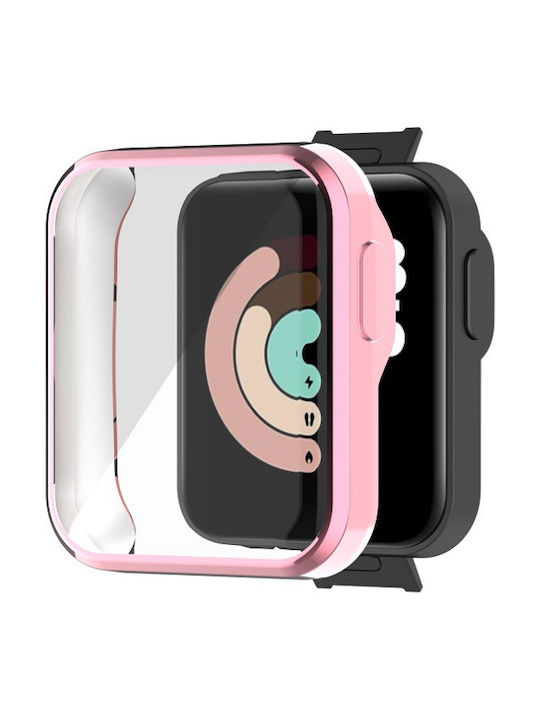 Watch Silikonhülle mit Glas in Rosa Farbe für Mi Watch Lite