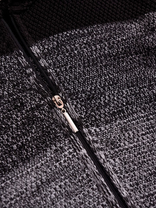 Kinderstrickjacke Gestrickt mit Kapuze Schwarz