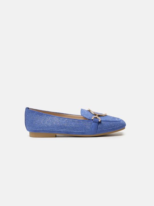 InShoes Women's Loafers in Blue Color