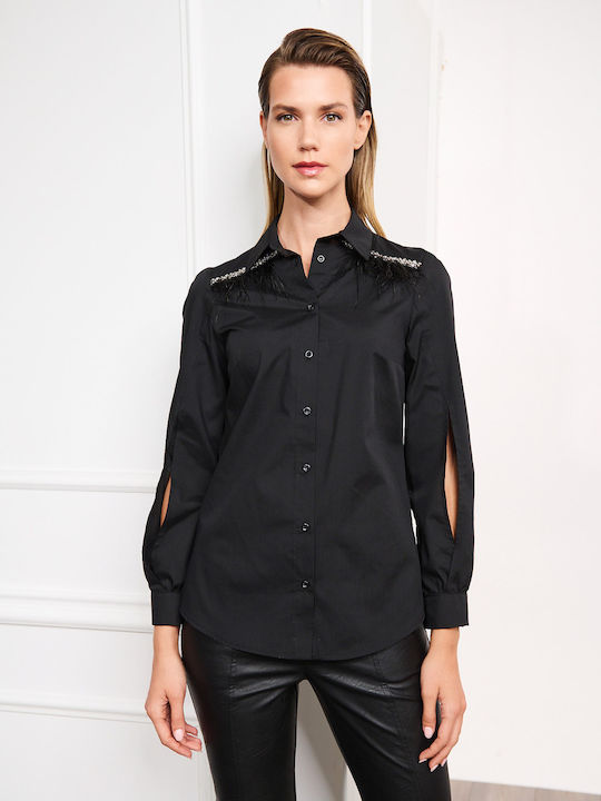 Emporio Grama Women's Long Sleeve Shirt Black