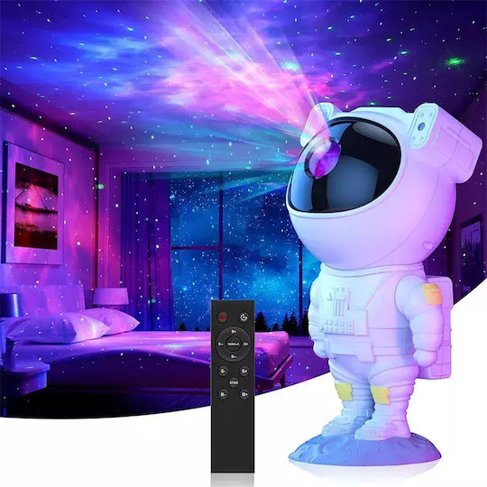 Foyu Led Παιδικό Φωτιστικό Projector με Προβολή Σχεδίων Λευκό