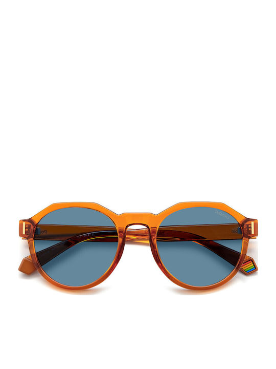 Polaroid Unisex Sonnenbrille mit Orange Kunststoff Gestell und Blau Polarisiert Linse PLD6207/S 2LFC3