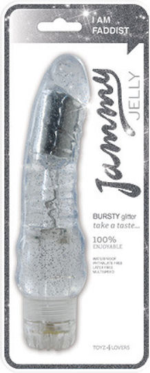 Toyz4lovers Jammy Jelly Glitter Ρεαλιστικός Δονητής Διάφανος