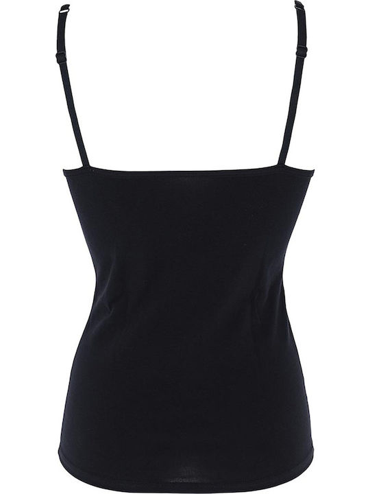 Women's T-Shirt with Spaghetti Strap Black