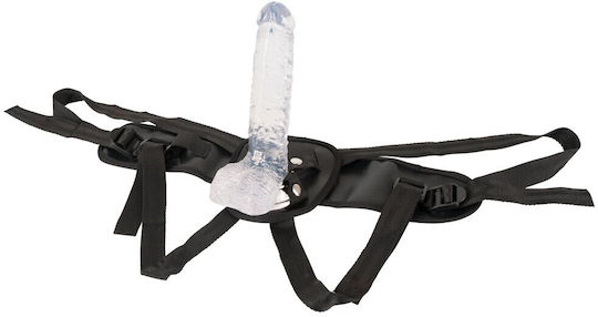 Crystal Clear Gurtzeug mit Dildo in Transparent Farbe