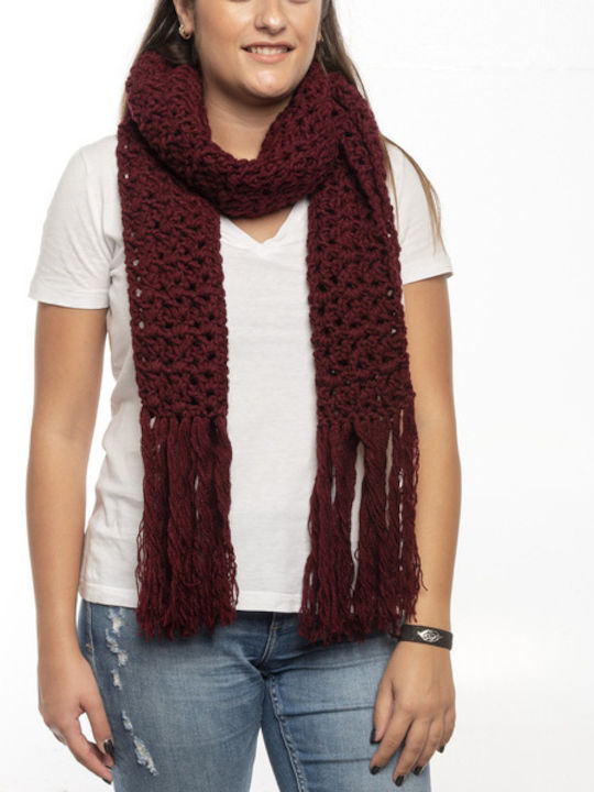 Philio Women's Knitted Scarf Burgundy