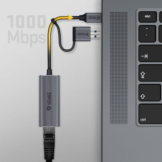 Yenkee YTC 013 USB-C Адаптер за Мрежа с Проводников Gigabit Ethernet Свързване