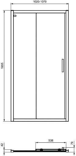 Ideal Standard Connect 2 Divider de verandă Duș 120x120cm Mat Middle Chrome