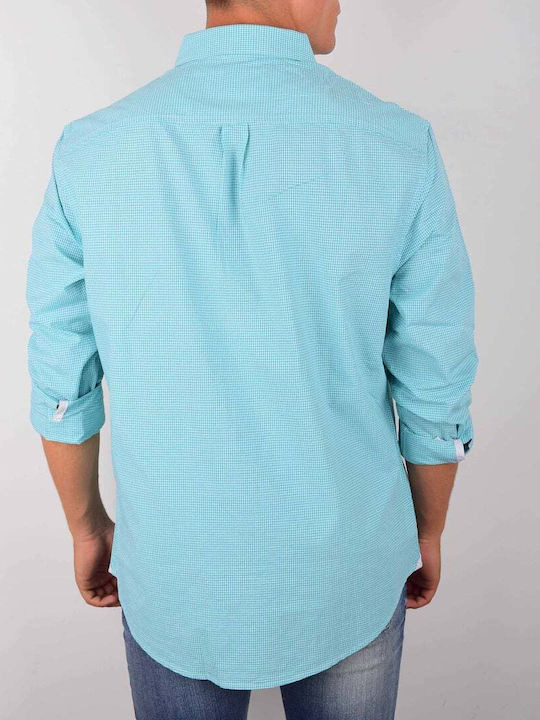 PENGUIN SHIRT 100% COTTON PIQUE WITH FRONT POCKET SLIM FIT OPWS7028.BRIGHT AQUA