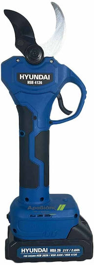 Hyundai HSB 4126 Pruning Shears Battery Brushless 21V 2x2.6Ah with Maximum Cutting Diameter 40mm in Carrying Case