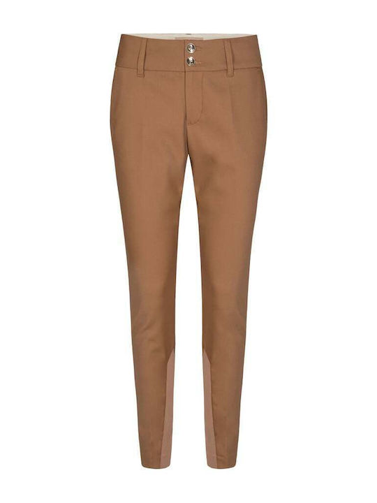 MOS MOSH CHINO HIIGH WAIST PANTS WITH RIP FABRIC IN THE GUM 112629.Toasted Coconut