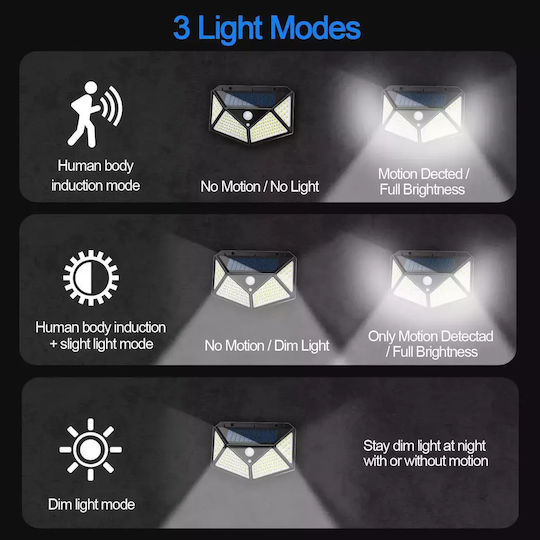 Set of 8 Wall Solar Lights 7W 7200lm with Motion Sensor
