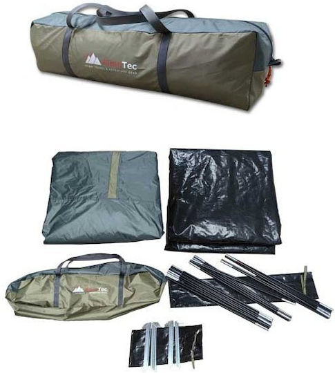 AlpinPro Earth 3 Campingzelt Tunnel Klettern Schwarzes mit Doppeltuch 4 Jahreszeiten für 3 Personen Wasserabweisung 3000mm 210x180x120cm