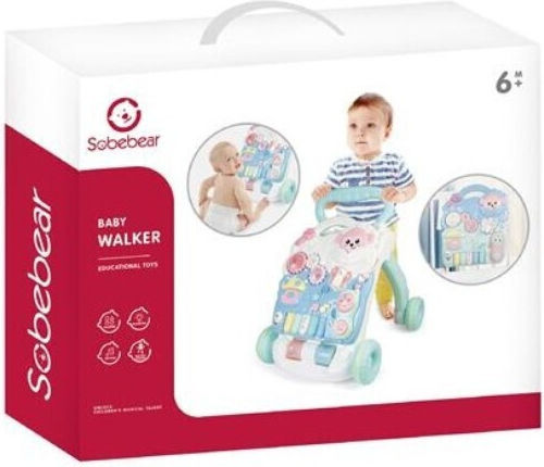 Baby Push Walker For 6+ Months With Sounds Light Blue