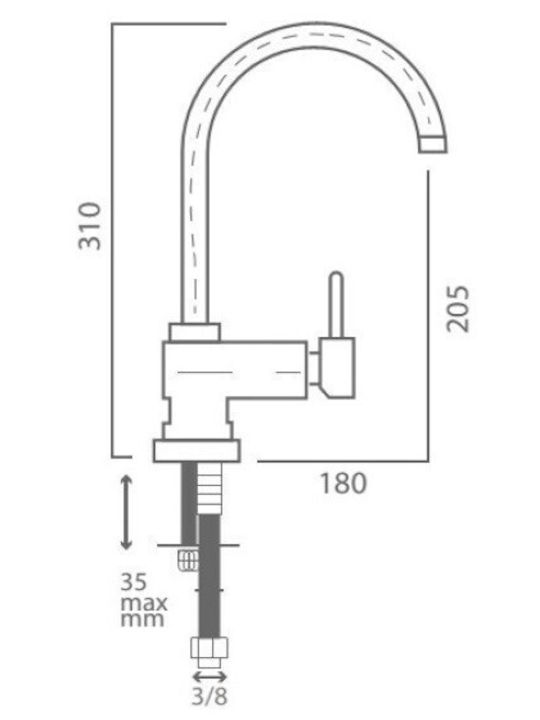 Kerasus Kerasus Ruby Kitchen Faucet Counter White