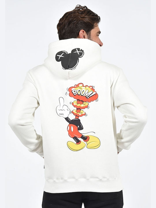 Clever Men's Sweatshirt with Hood White