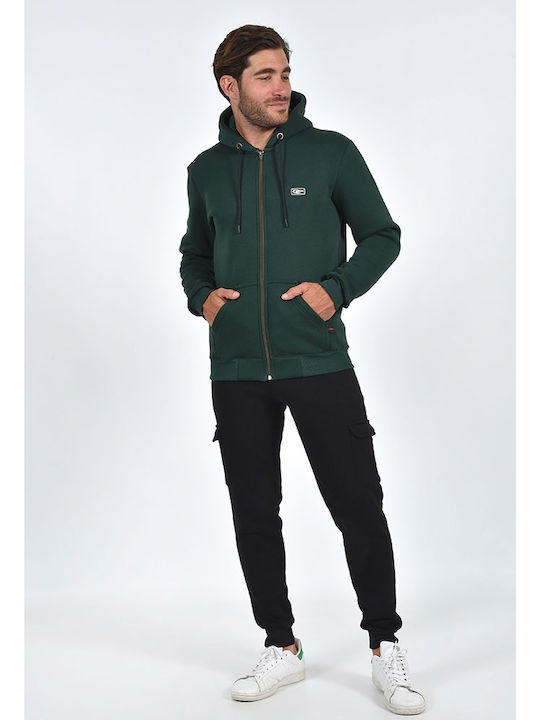 Clever Men's Sweatshirt Jacket with Hood Green