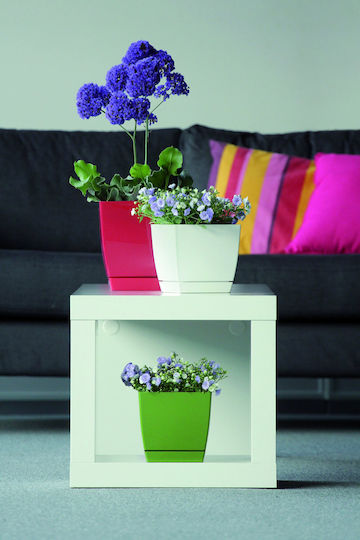 Marhome Coubi Square P Pot Plastic Cream 18x18x16.5cm.