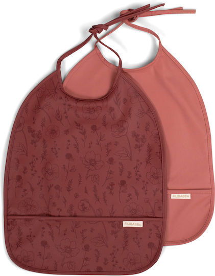 Filibabba Wasserdichte Stoff Baby Lätzchen mit Tasche Grüne für 36 m+ 2Stücke
