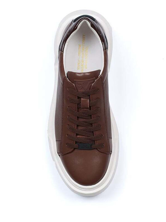 VERSACE 19.69 LACE-UP SNEAKER Leather upper Anatomical leather insole EMBOSSED LOGO ON THE SIDES YO F215-6.BROWN