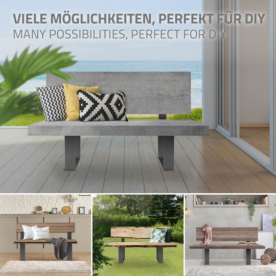 ML-Design Μεταλλικό Πόδι Επίπλου 2τμχ 40x78.5cm Γκρι