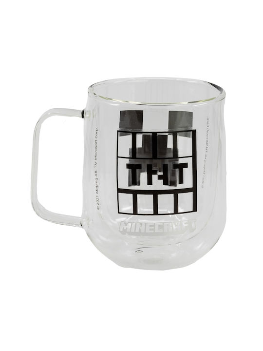 Stor Minecraft Tasse Glas Transparent 290ml 03447 1Stück