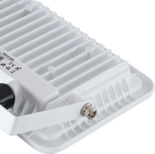 GloboStar Aurora Στεγανός Προβολέας LED 30W Ψυχρό Λευκό 6000K με Αισθητήρα Κίνησης IP67