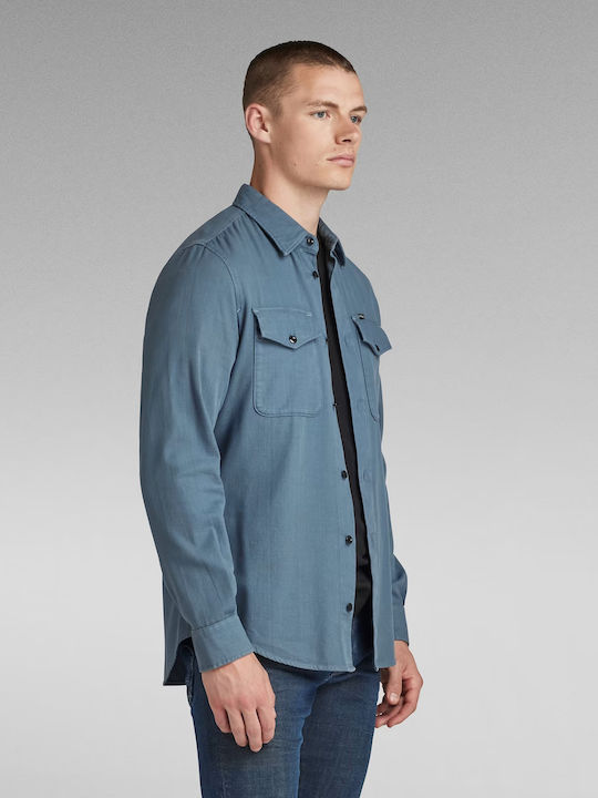 G-Star Raw Marine Herrenhemd Overshirt Langärmelig Blau