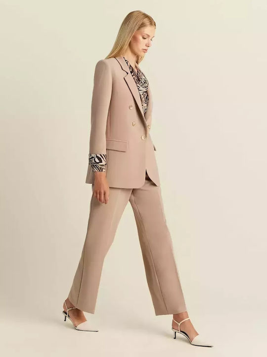 Women's Fabric Trousers Beige