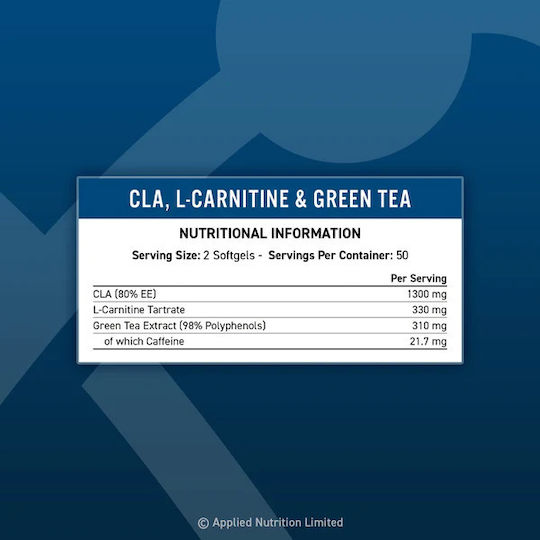 Applied Nutrition Cla L-carnitine & Green Tea with CLA 100 softgels