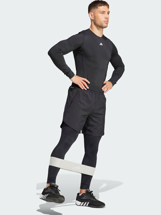 adidas Techfit Ανδρικό Αθλητικό Κολάν Μακρύ Μαύρο