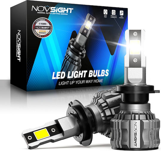 NovSight Lamps Car & Motorcycle H7 LED 6500K Cold White 12V 72W 2pcs