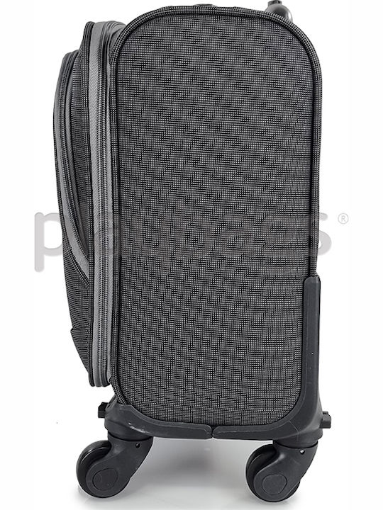 Playbags Βαλίτσα Ταξιδίου Καμπίνας Υφασμάτινη Γκρι με 4 Ρόδες Ύψους 40εκ.