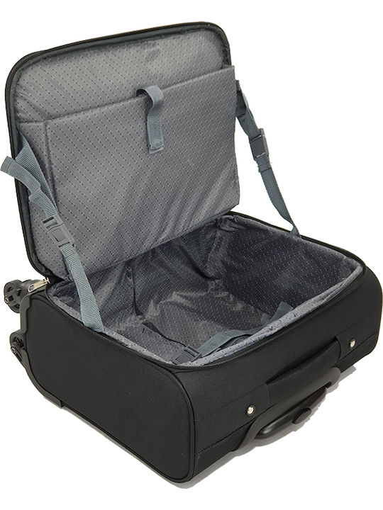 Playbags Cabin Fabric Black Travel Suitcase With 4 Wheels Height 40cm