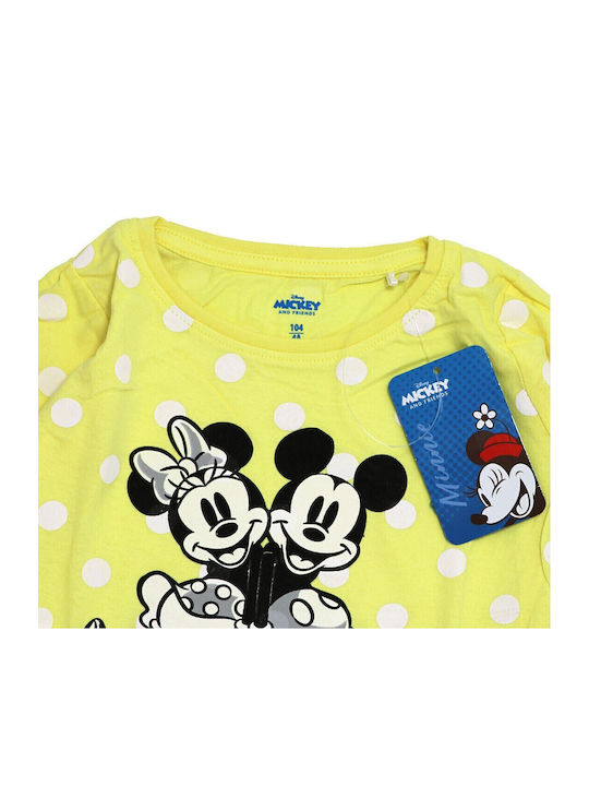 Bluză pentru copii Cu mânecă lungă Galbenă Minnie Mouse