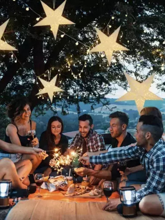 Ruhhy Paper Illuminated Christmas Decorative Pendant Star 50x15x50cm White