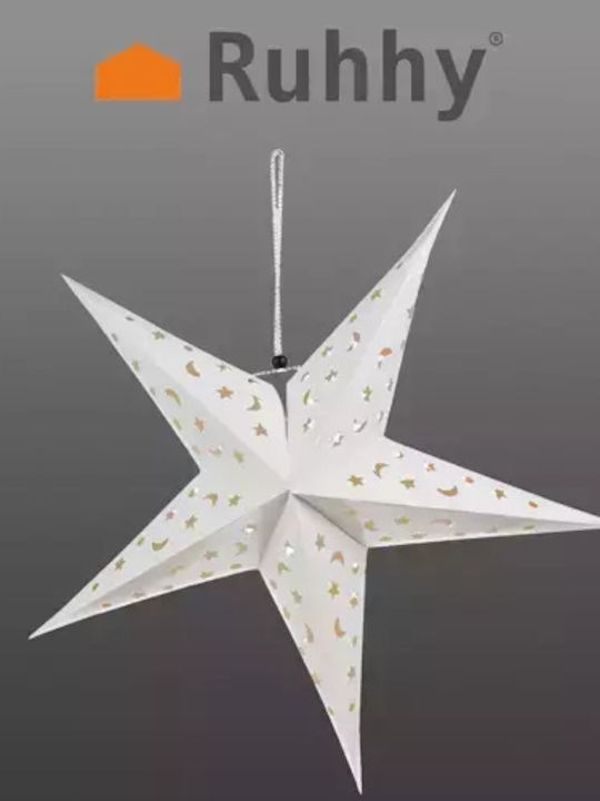 Ruhhy Paper Illuminated Christmas Decorative Pendant Star 50x15x50cm White