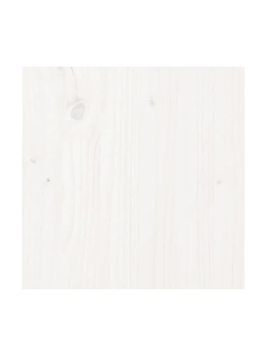Wooden Cube Garden Stool with Cushion White 2 Pieces 57.5x57.5x30cm