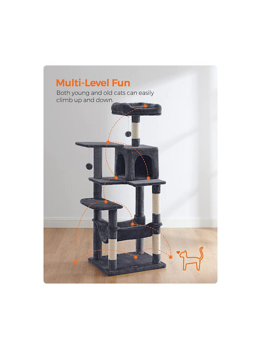 Feandrea Scratching Post Cat Trees Gray 5 levels 55x45x143cm