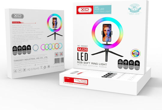 XO BGD007/MJ26 RGB Ring Light 26cm 3200 - 6500K with Desktop Tripod and Mobile Phone Holder
