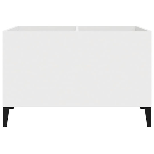 vidaXL Schallplattenmöbel aus verarbeitetem Holz Hi-Fi Möbel White with Black Feet 74.5x48x38cm