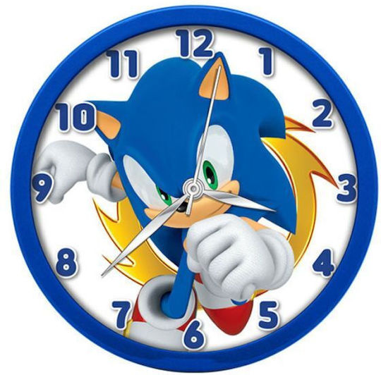 Kids Licensing Kids Wooden Wall Clock Sonic The Hedgehog 25x24.5cm