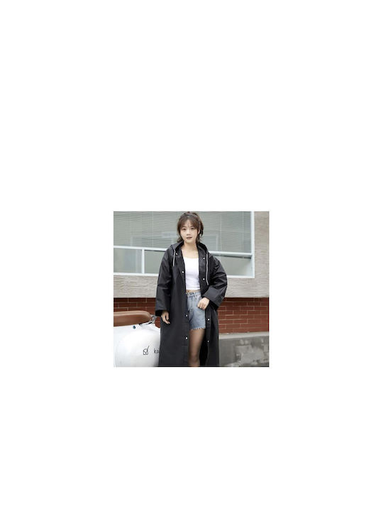 Trizand Waterproof Trenchcoat Work Black Length 110cm.