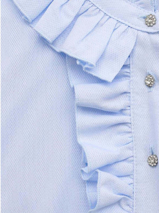 Kids One Color Shirt Long Sleeve Light Blue